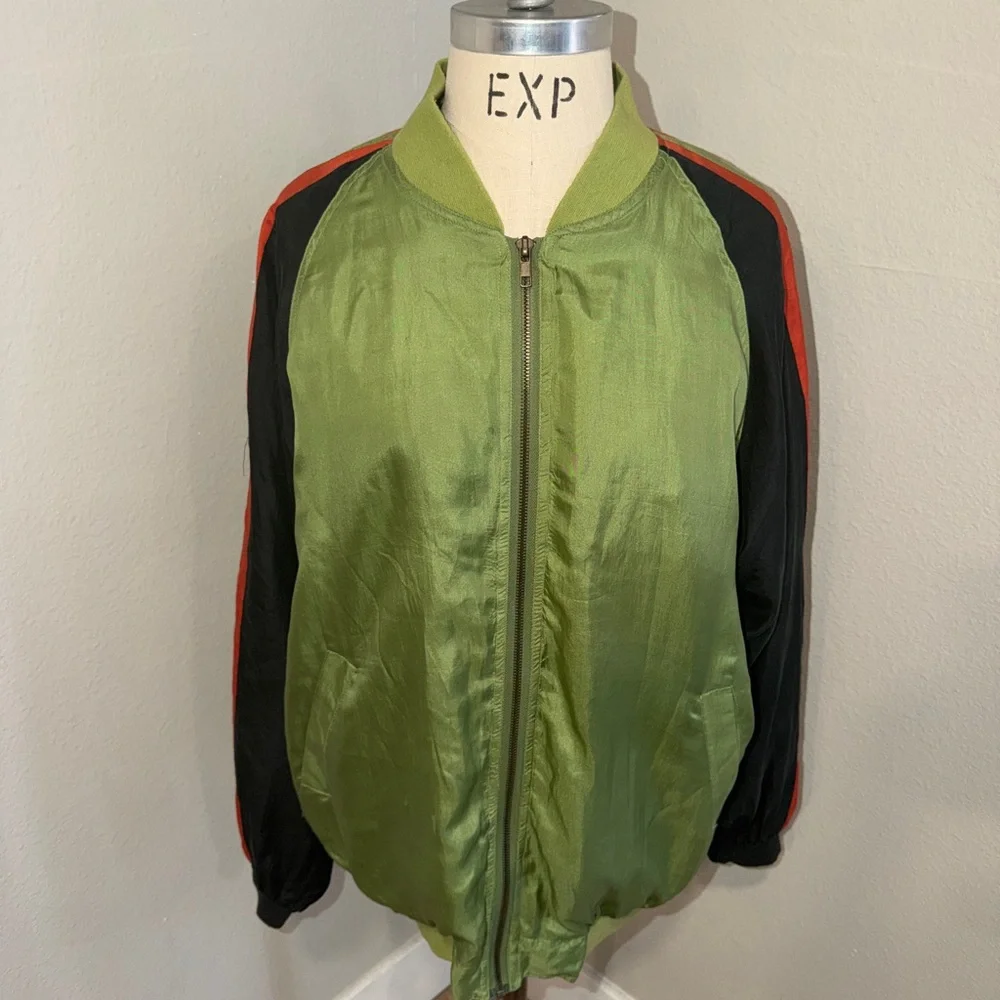 Vintage Jeffrey Banks Silk Bomber Jacket. Medium - Picture 3 of 6